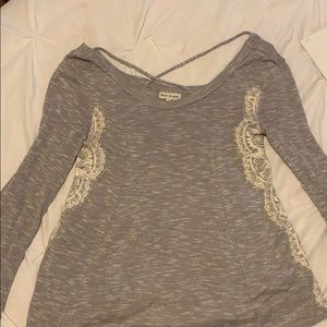 Grey sweater with lace
